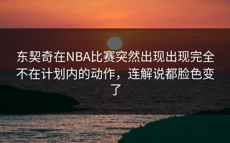 东契奇在NBA比赛突然出现出现完全不在计划内的动作，连解说都脸色变了