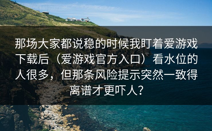 那场大家都说稳的时候我盯着爱游戏下载后（爱游戏官方入口）看水位的人很多，但那条风险提示突然一致得离谱才更吓人？